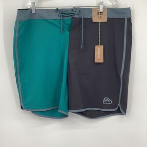 NWT Men's Patagonia Hydropeak Board Shorts‎ Green/black 40